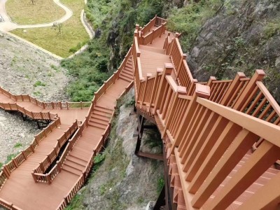 瑞德景观河道木塑护栏 塑木栏杆 高强度免维护 来图定制