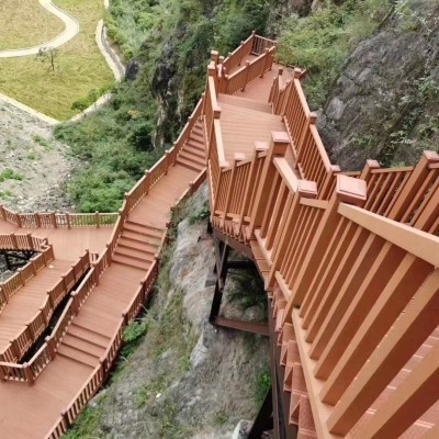 瑞德景观河道木塑护栏 塑木栏杆 高强度免维护 来图定制