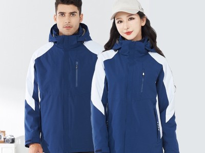男女同款冲锋衣 防风防水加绒连帽 专业定制 登山滑雪服