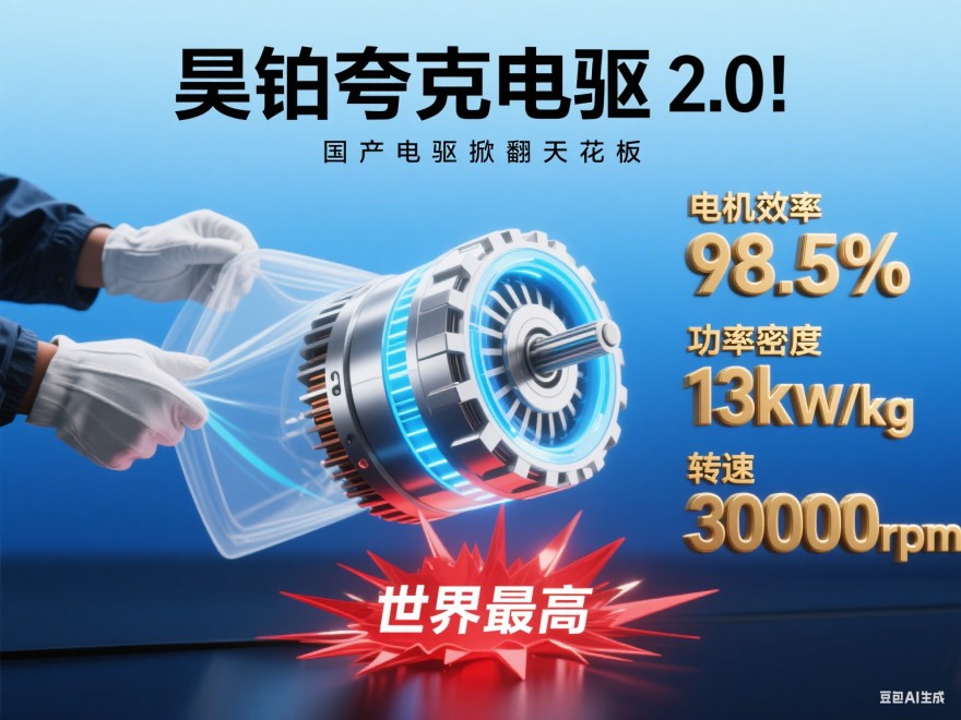 昊铂夸克电驱 2.0 “炸场” 下线！三项指标破世界纪录，电驱界要变天！